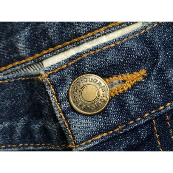 Jeanology Capri Jeans Rhinestone Hem Cropped Size 8 Blue Denim - Picture 7 of 9